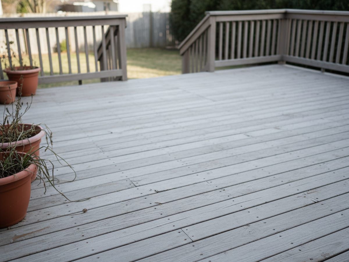 Gray weathered cedar deck in Millcreek