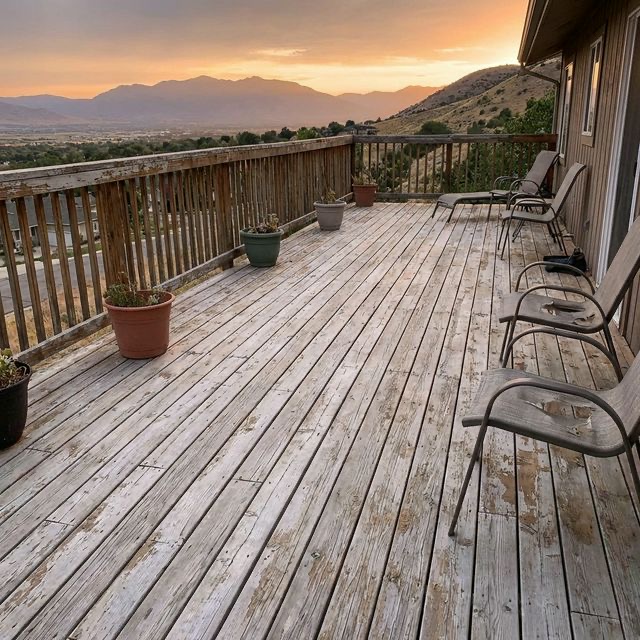 Deck on Layton East Bench foothills with Great Salt Lake views