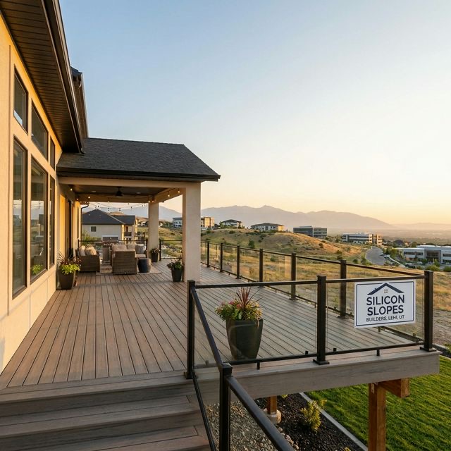 Modern composite deck in Lehi Silicon Slopes tech corridor neighborhood