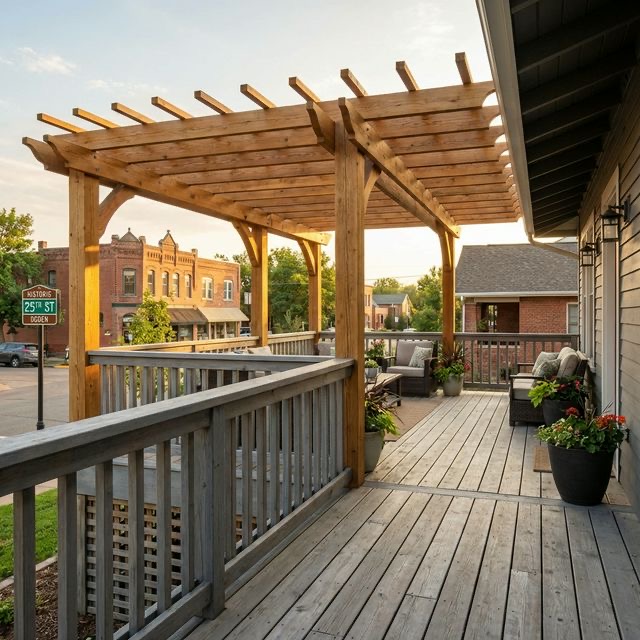Restored deck on historic Ogden bungalow near Washington Boulevard