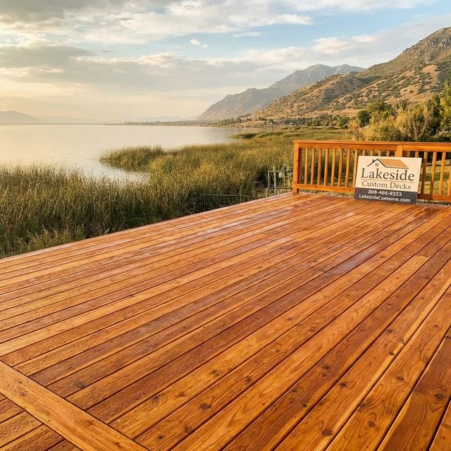Deck with views toward Utah Lake in Provo