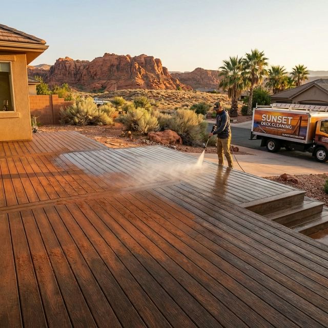 Composite deck restoration in St. George Utah red rock neighborhood